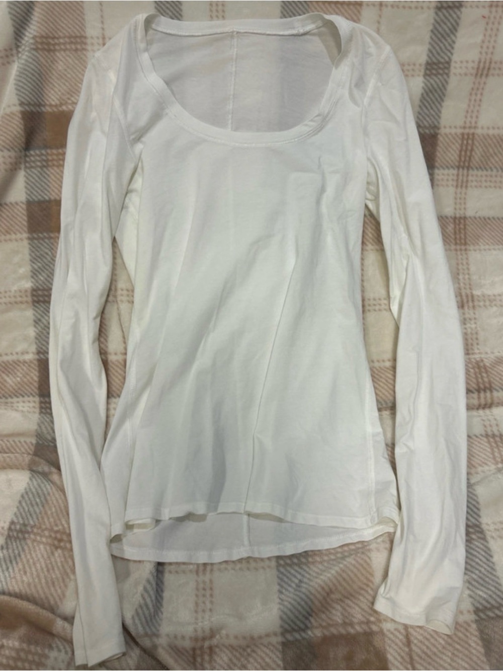 lululemon athletica White Long-Sleeve Scoop Neck Top